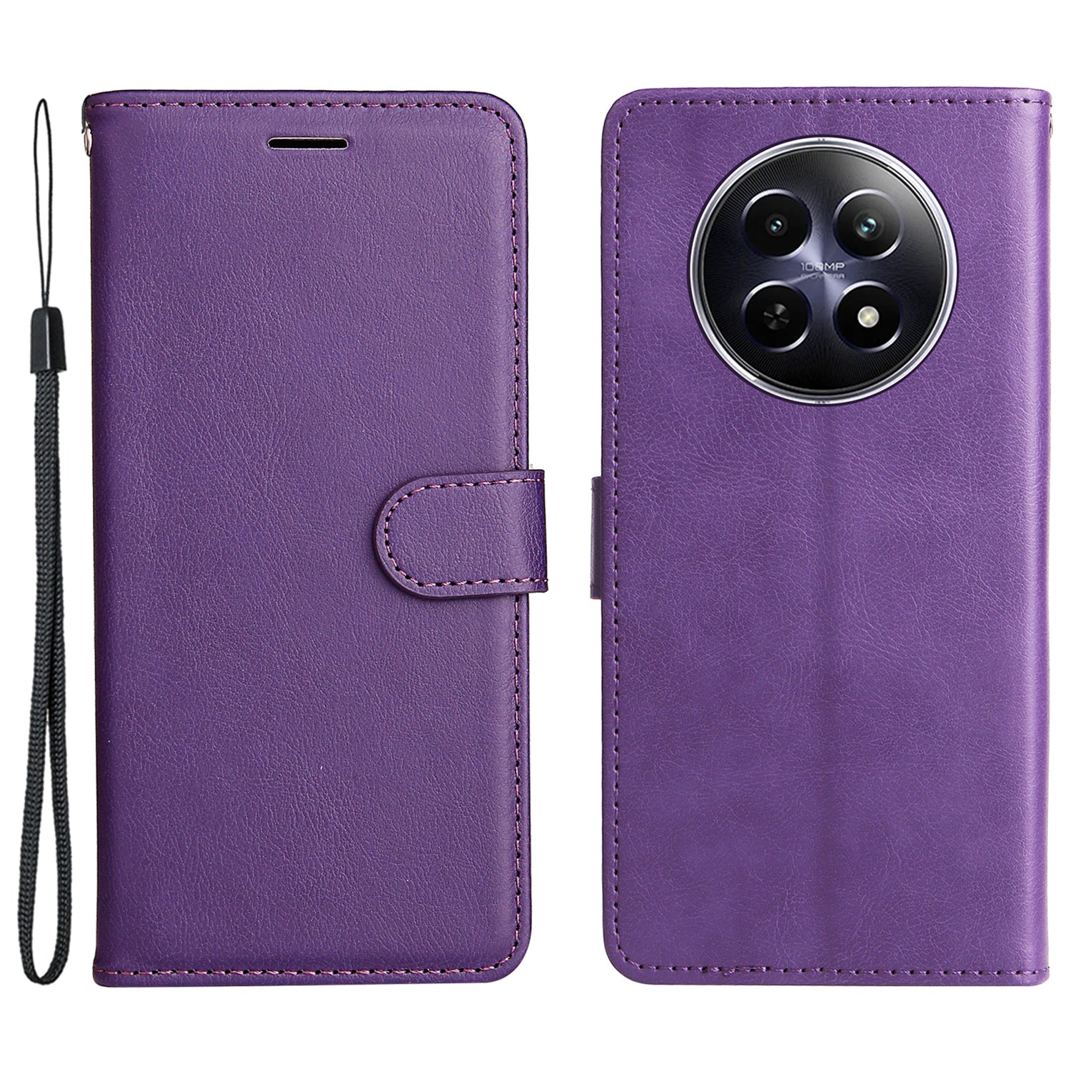 KT Leather Series-2 for Realme 12 Case Adjustable Stand Solid Color Phone Protective Shell KT Leather Series-2 for Realme 12 Case Adjustable Stand Solid Color Phone Protective Shell